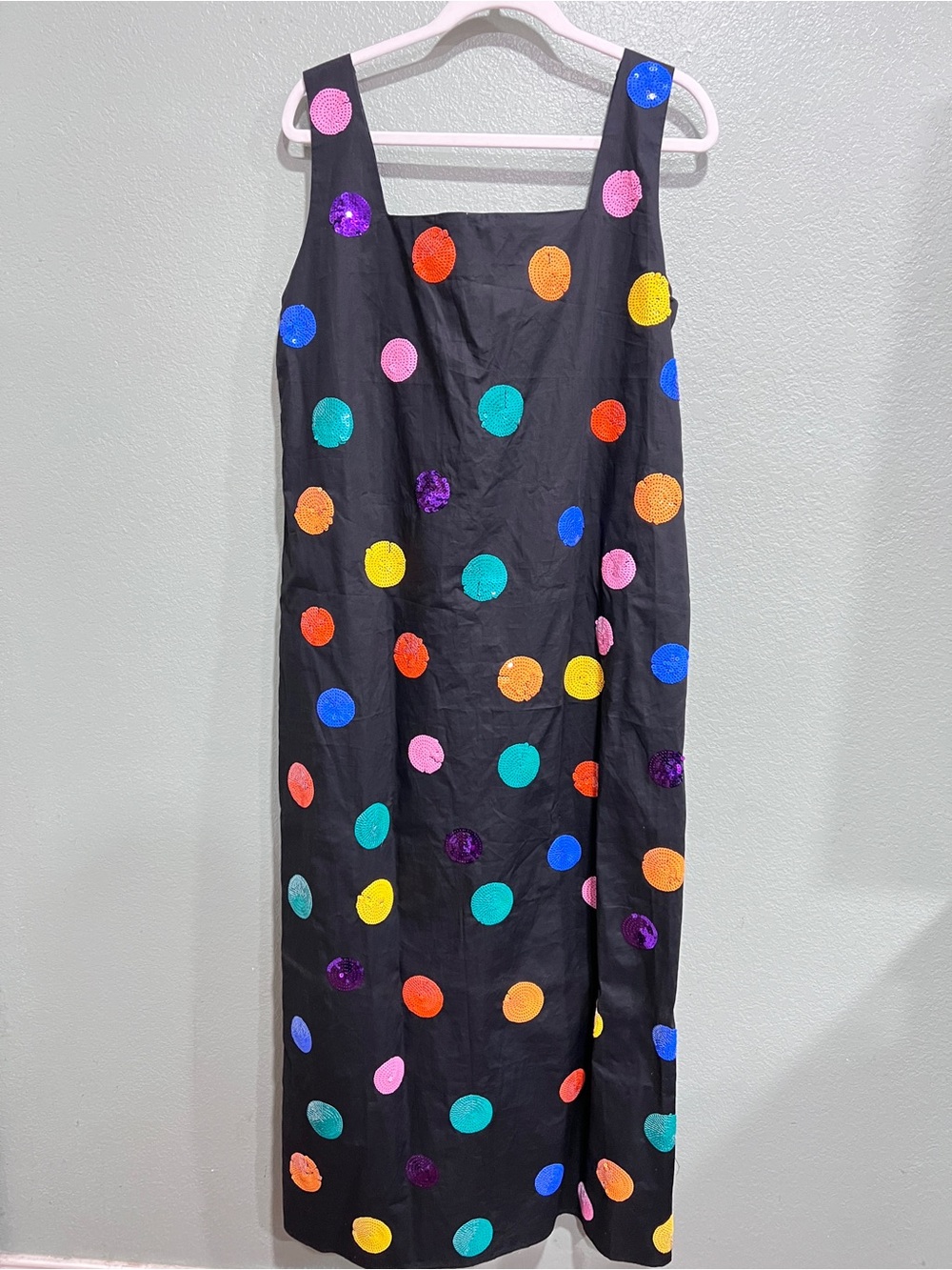 QOS Polka Dot Midi Dress